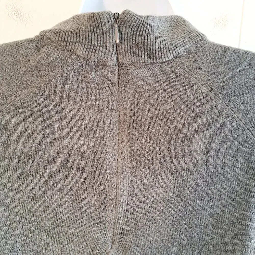 Karen Scott Mock Neck Back Zipper Sweater